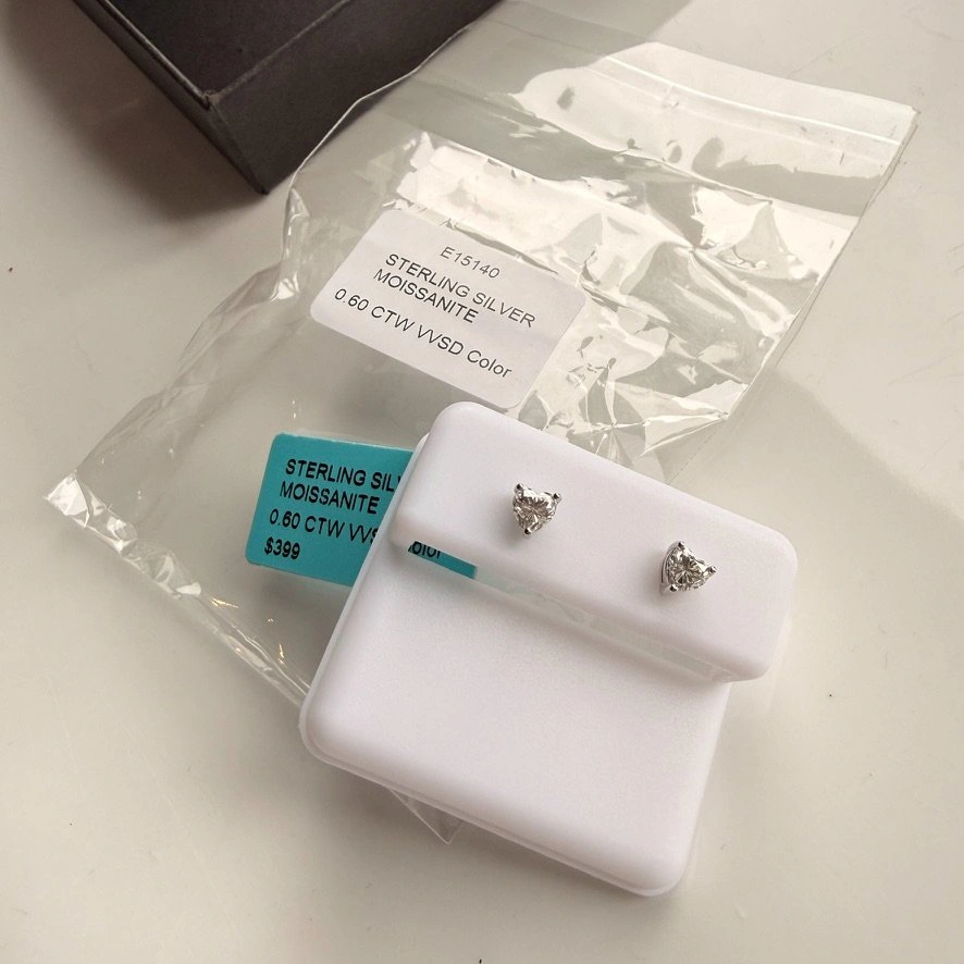 Heart Stud Earrings – Sterling Silver (0.60 CTW) - photo 4