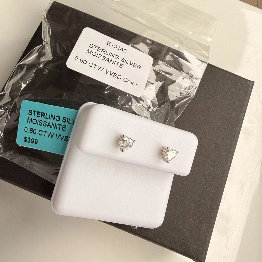 Heart Stud Earrings – Sterling Silver (0.60 CTW) - photo 5