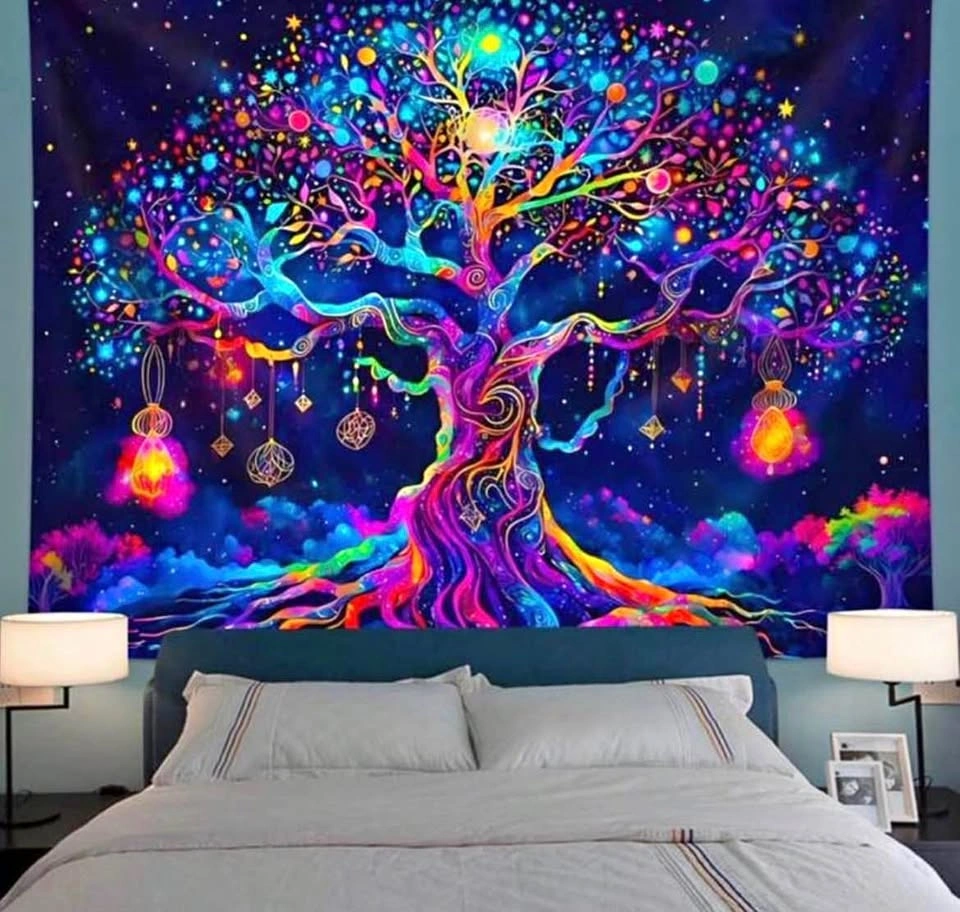 UV-Reactive Tapestry - Glows & Changes Color