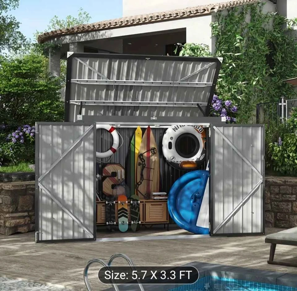Nordivale Metal Storage Shed - Waterproof Outdoor Garbage Organi - photo 2