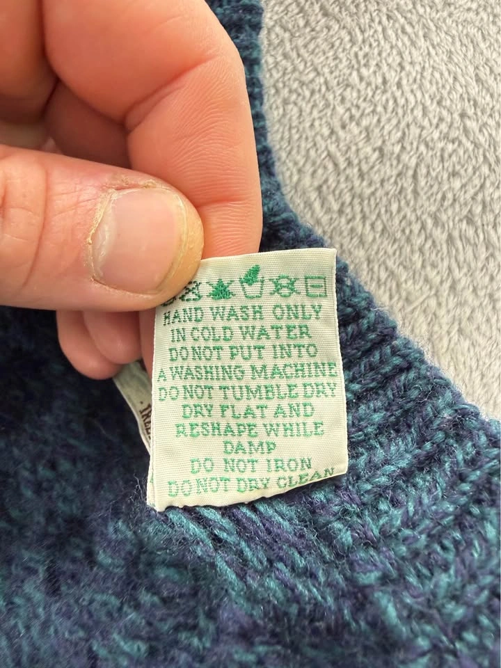 Aran Crafts Ireland Men's XL Blue Merino Wool Sweater - photo 3