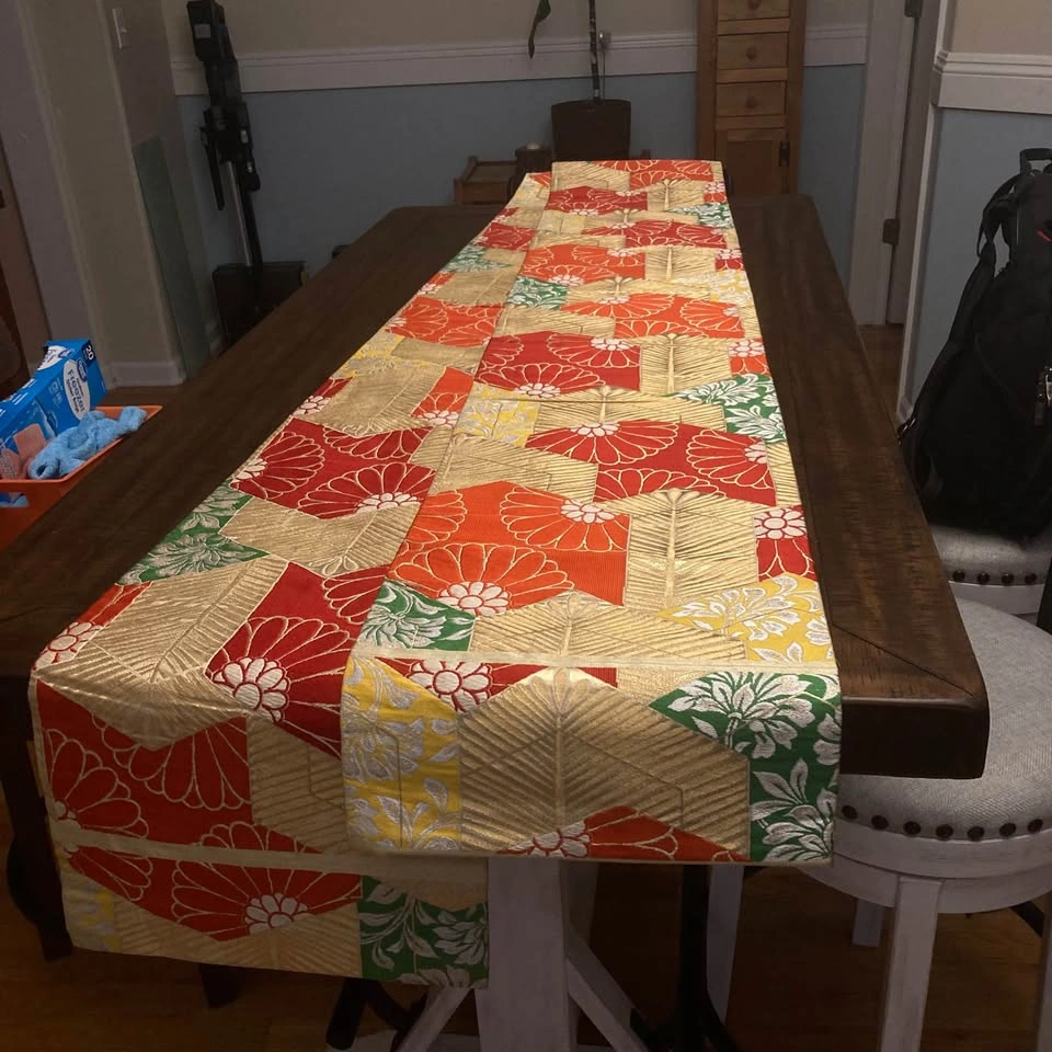 Vintage Japanese Silk Obi Table Runner - photo 2