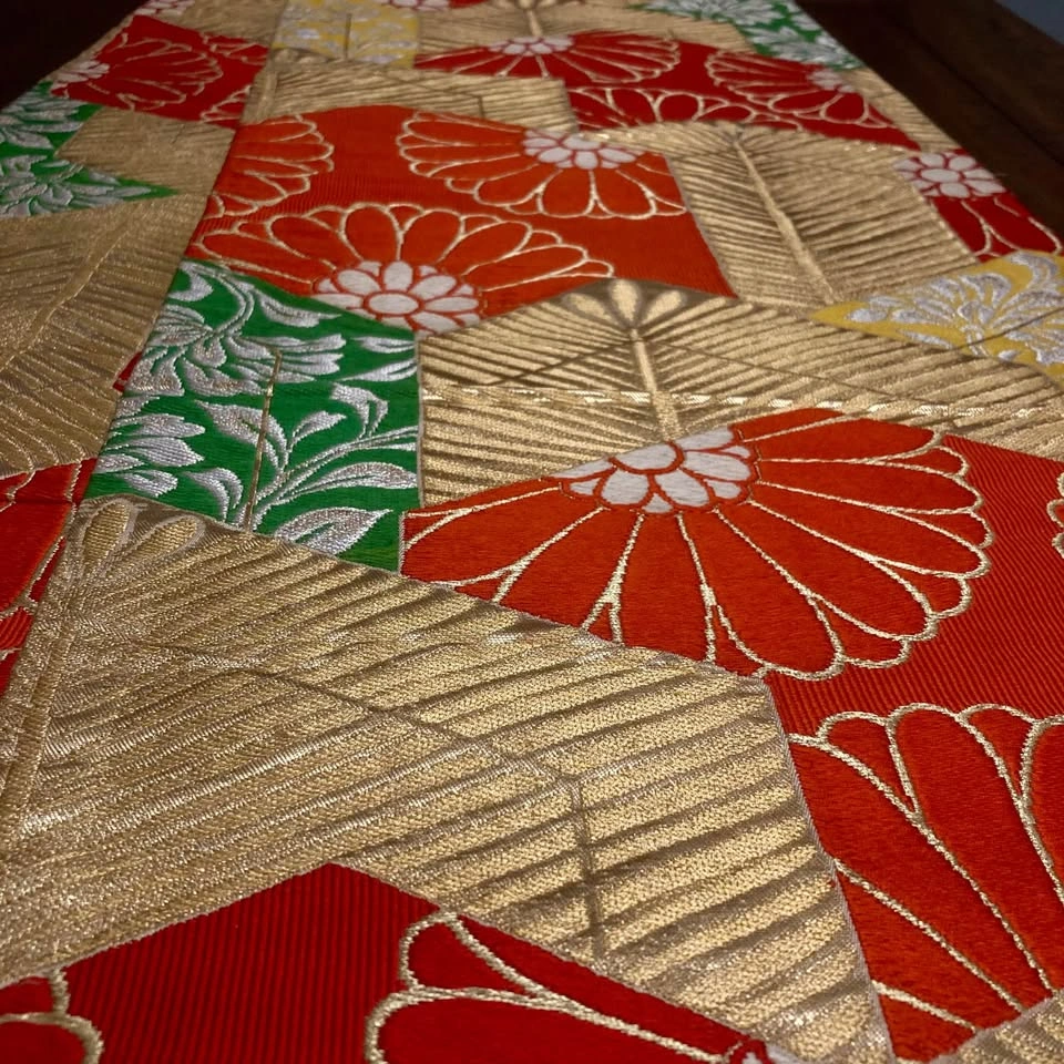 Vintage Japanese Silk Obi Table Runner - photo 3