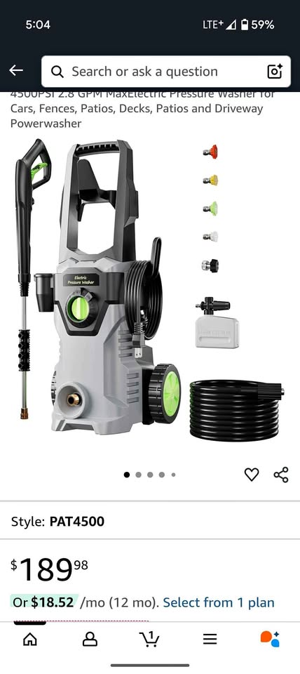 Electric Pressure Washer with Foam Cannon
