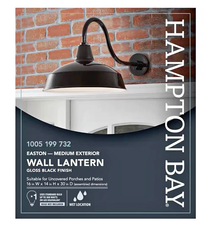 14 in. Black Barn Outdoor Wall Light