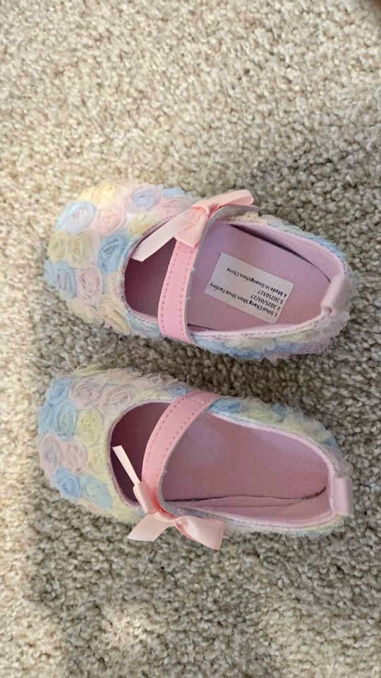 Floral Rose Baby Mary Jane Shoes - Inner Length 4.9in (12.5cm)