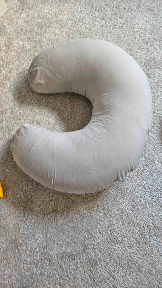 Light gray C-shape nursing pillow