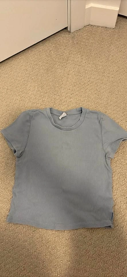 ARITZIA Tna Ribbed T-Shirt Size Small Blue