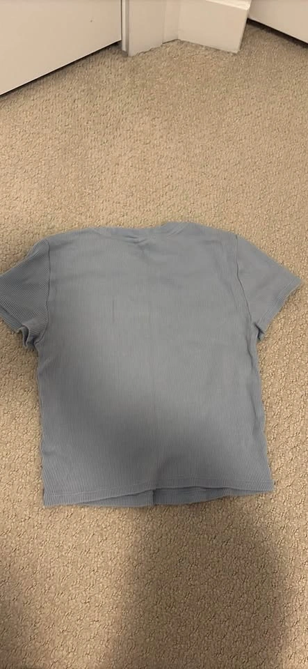 ARITZIA Tna Ribbed T-Shirt Size Small Blue - photo 2