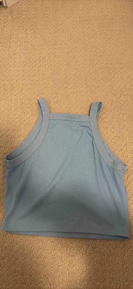 SHEIN Light Blue Ribbed Crop Top XS - photo 2