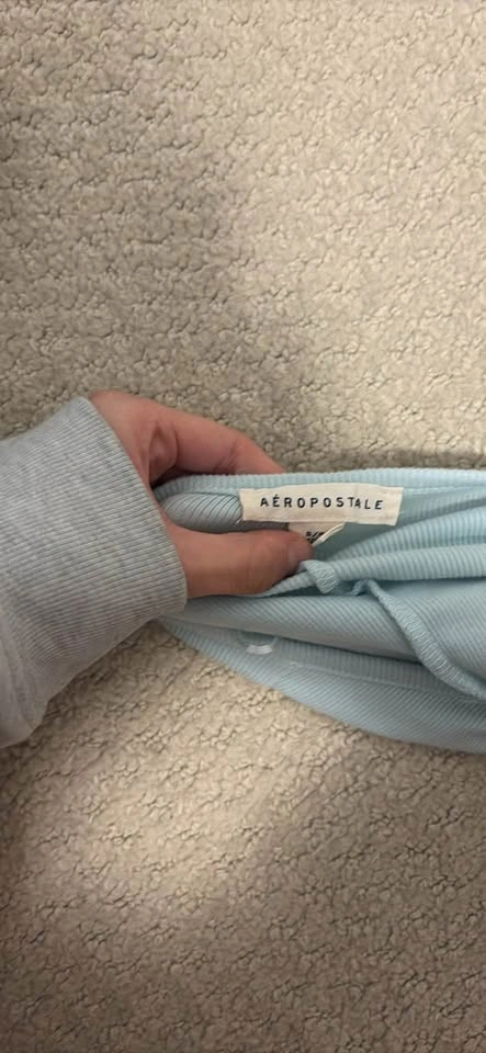 Aéropostale Light Blue Ribbed Tube Top with Ring Detail Size sma - photo 3