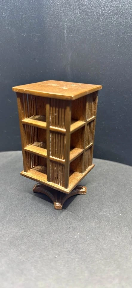 Bespaq 1:12 Dollhouse Miniature Corner Bookshelf Rotates!