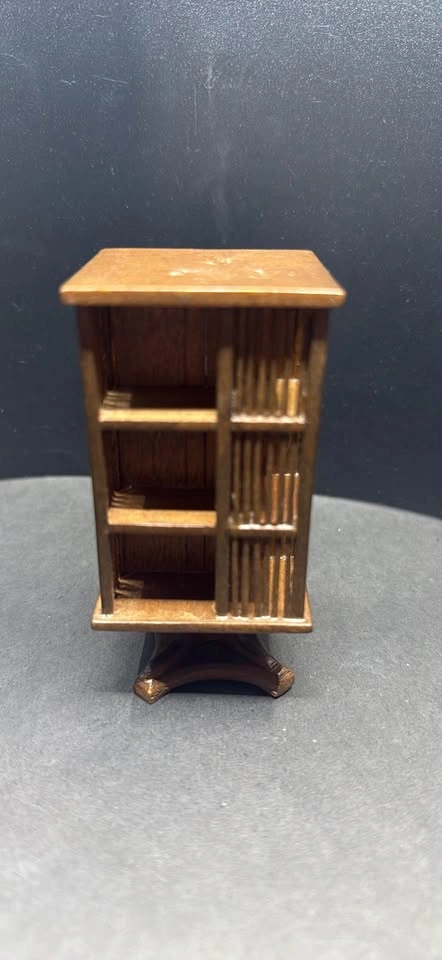 Bespaq 1:12 Dollhouse Miniature Corner Bookshelf Rotates! - photo 2