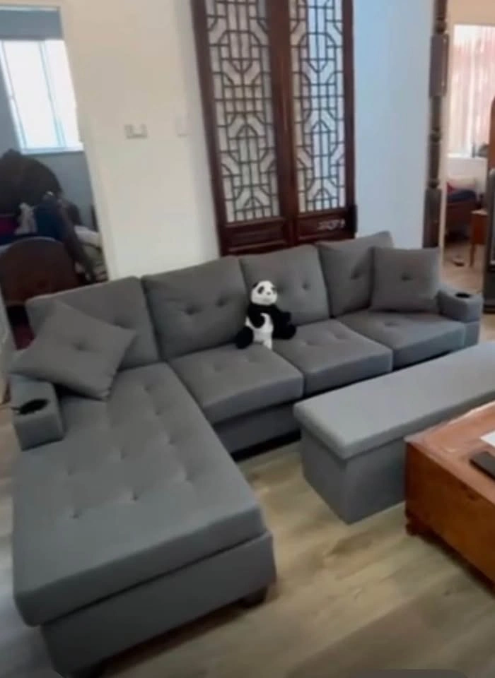 Brand New Linen Sectional Grey Sofa L-shape 4 seater - photo 3