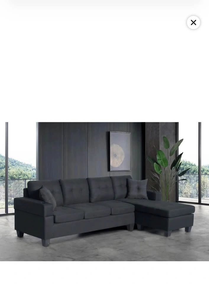 Brand New Linen Sectional Grey Sofa L-shape 4 seater - photo 5