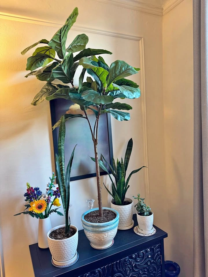 54” Artificial Fiddle Leaf Tree with Ceramic Pot