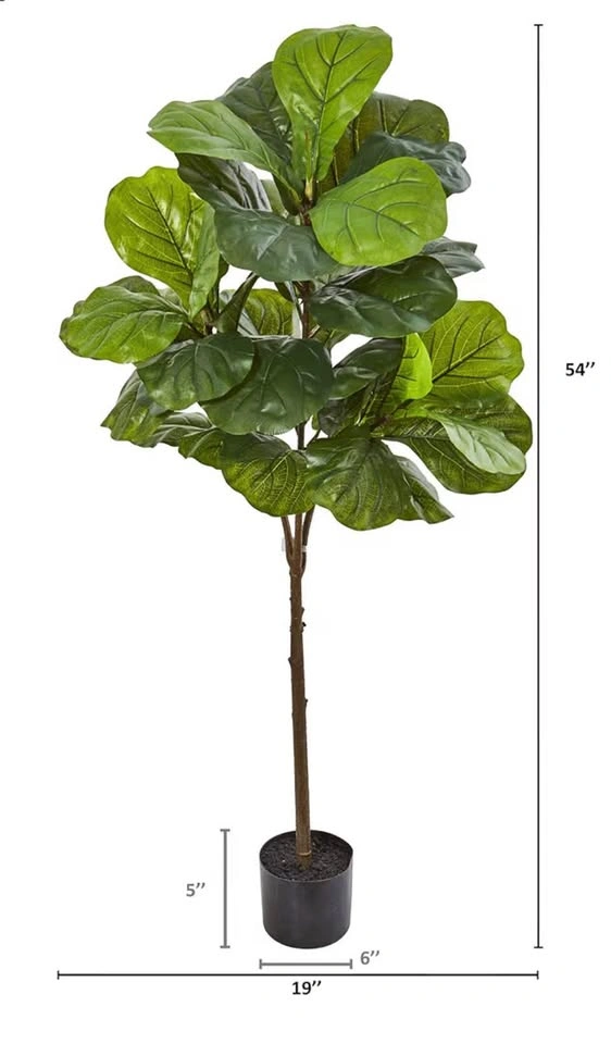 54” Artificial Fiddle Leaf Tree with Ceramic Pot - photo 4