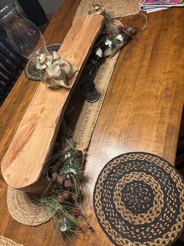 Dining Table Center Decor - Black Cherry Wood