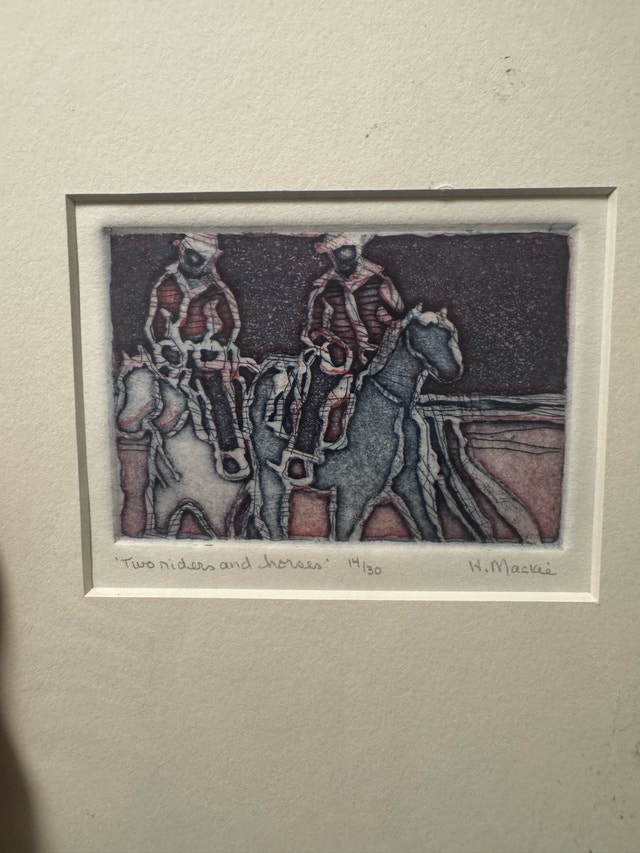H. Mackie 'Two Riders and Horses' Art Print - Limited Edition 14