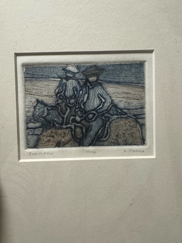 Framed H. Mackie Print - 'Two Riders' - Numbered 15/30