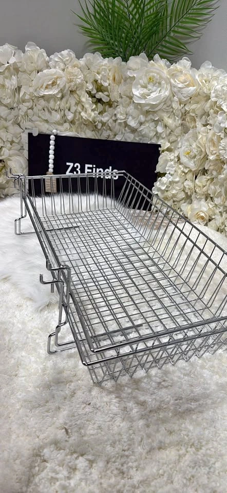 Large chrome wire basket