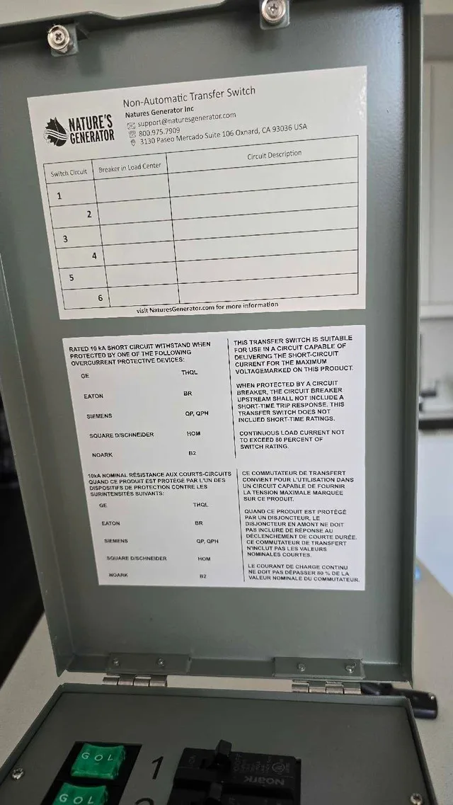 Nature’s Generator Transfer Switch – 120V/30A image indicator(8)