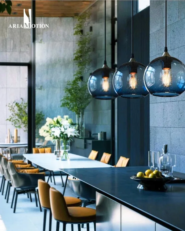 Luxury Pendant blue glass lights - 2 Lights image indicator(2)