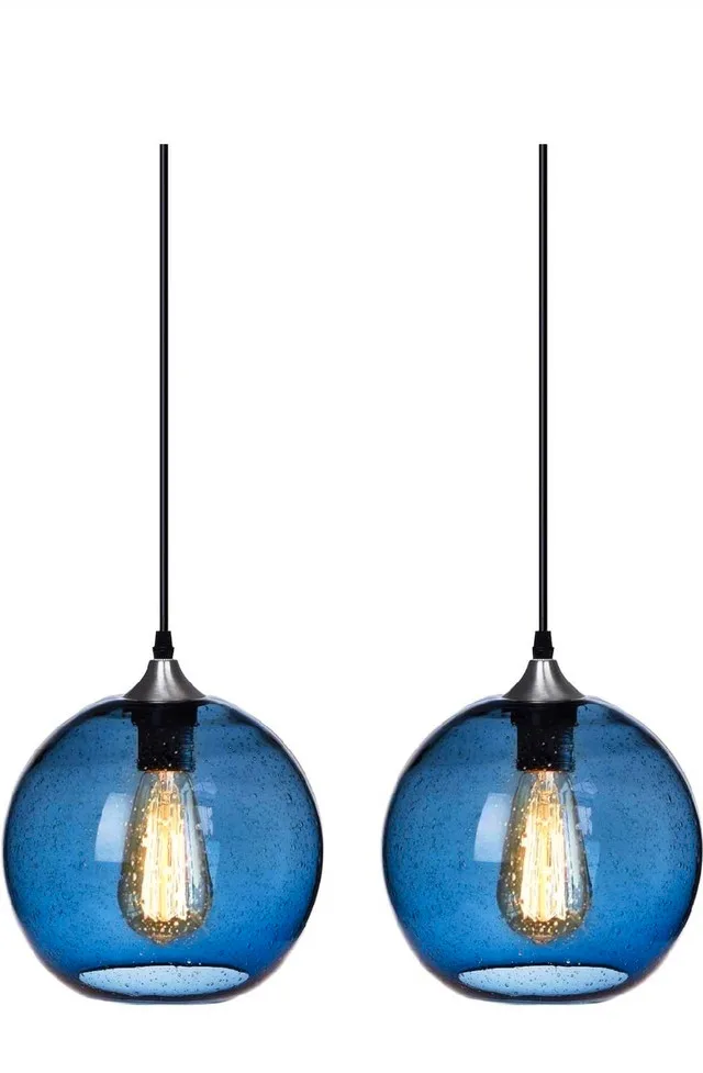 Luxury Pendant blue glass lights - 2 Lights image indicator(5)