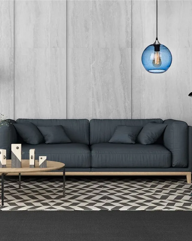 Luxury Pendant blue glass lights - 2 Lights image indicator(7)