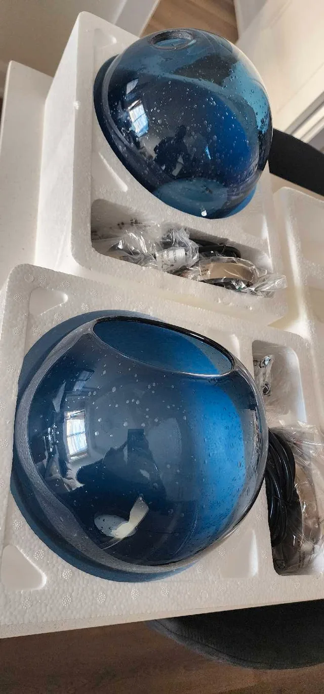 Luxury Pendant blue glass lights - 2 Lights image indicator(8)