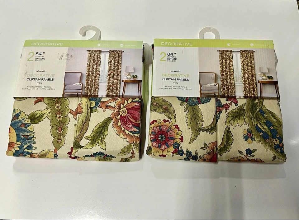 Curtain Panels Set – 4 Panels 40x84 (New)