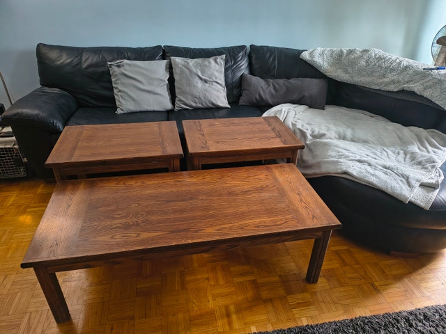 Cognac Oak Coffee and Side Tables