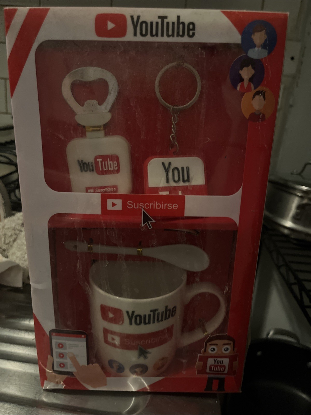YouTube Espresso Cup and Plate Set Ceramic Coffee Mug Keychain
