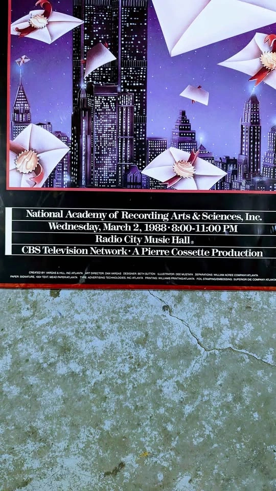 1988 Grammy Awards Poster - Radio City Music Hall - photo 3