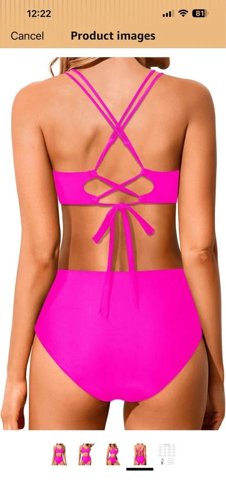 Hot Pink Cupshe High Waisted Bikini - Medium - photo 2