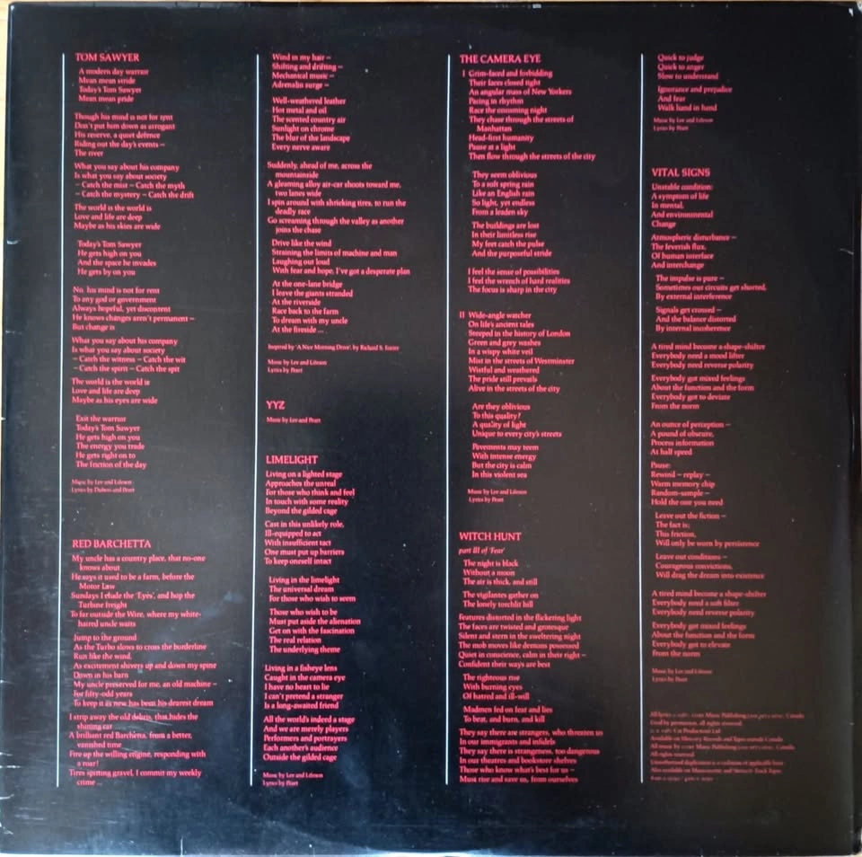 Rush - Moving Pictures LP - 1981 Cdn. Masterdisk pressing VG+ - photo 4