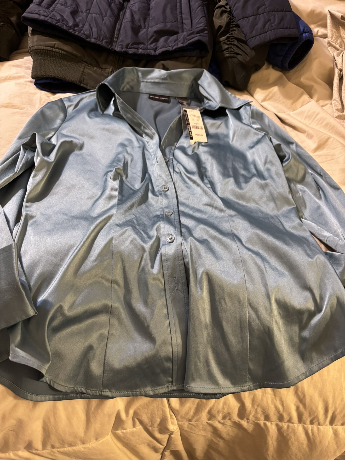 Ny & Co Satin Blouse (NWT) Sz M