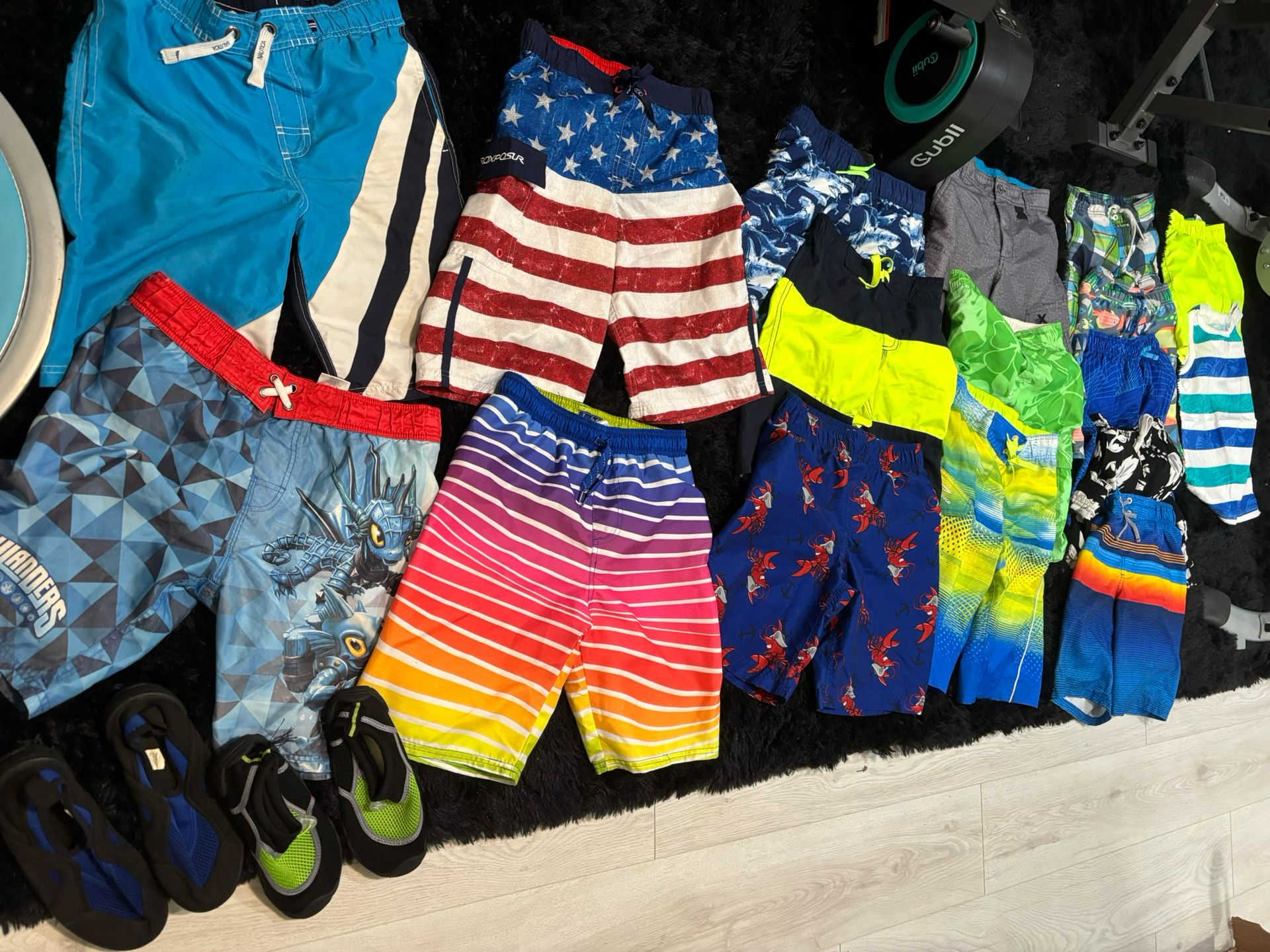 Assorted Bathing Suits & Water Shoes 10/12