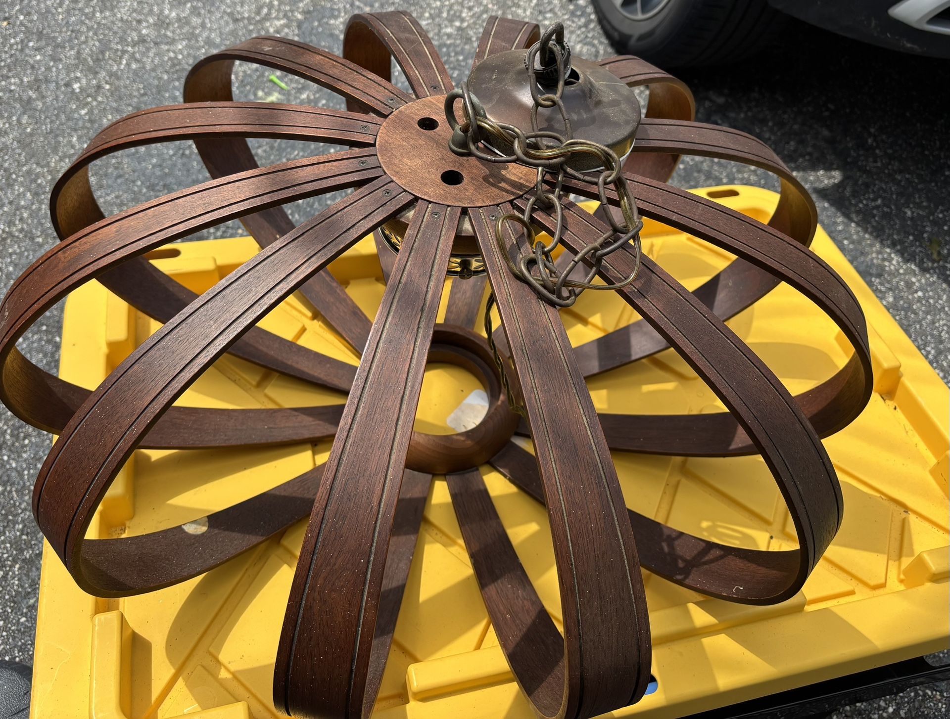 Antique Wooden Light Fixture - Dimensions Below - photo 2