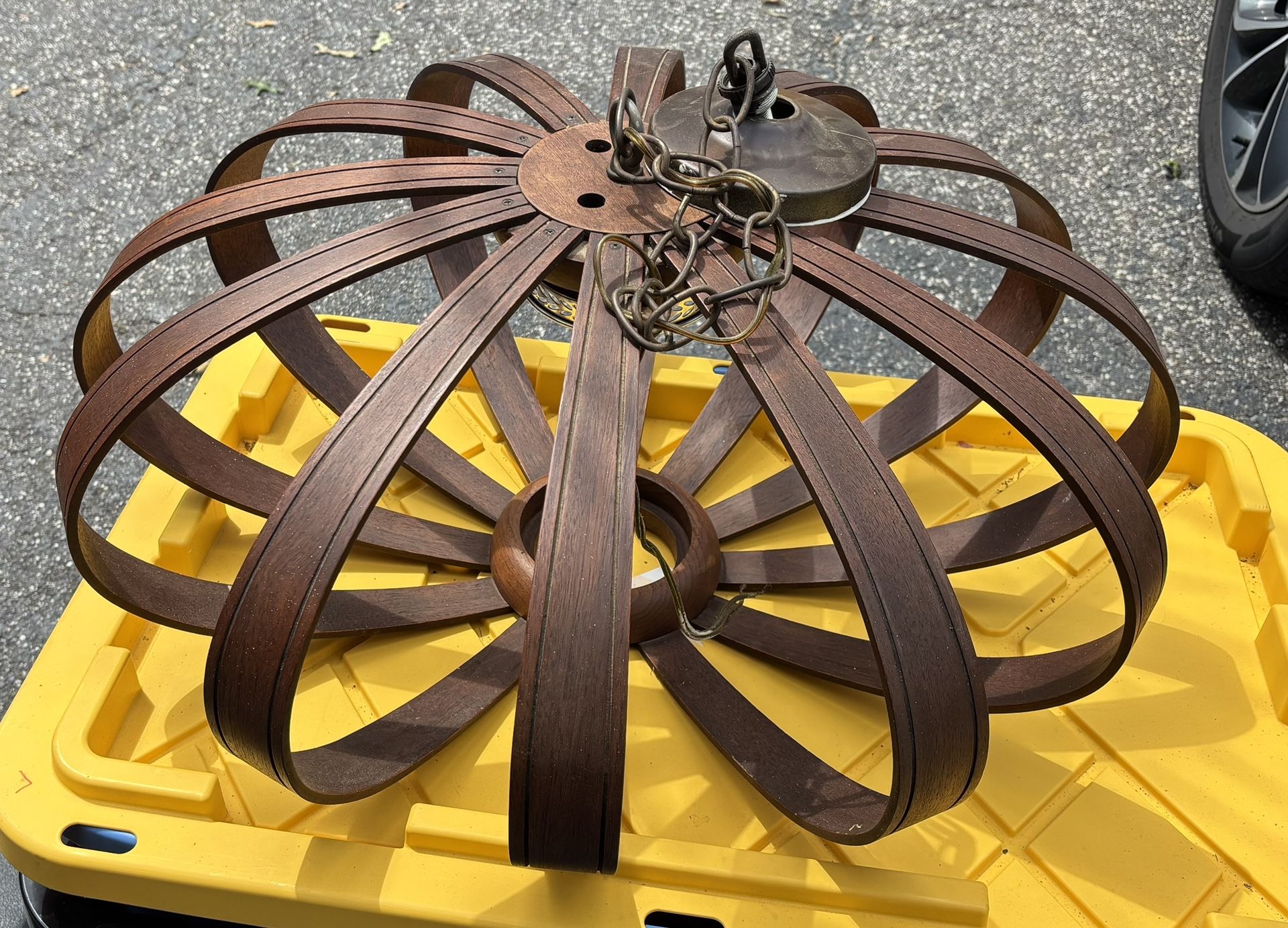 Antique Wooden Light Fixture - Dimensions Below - photo 3
