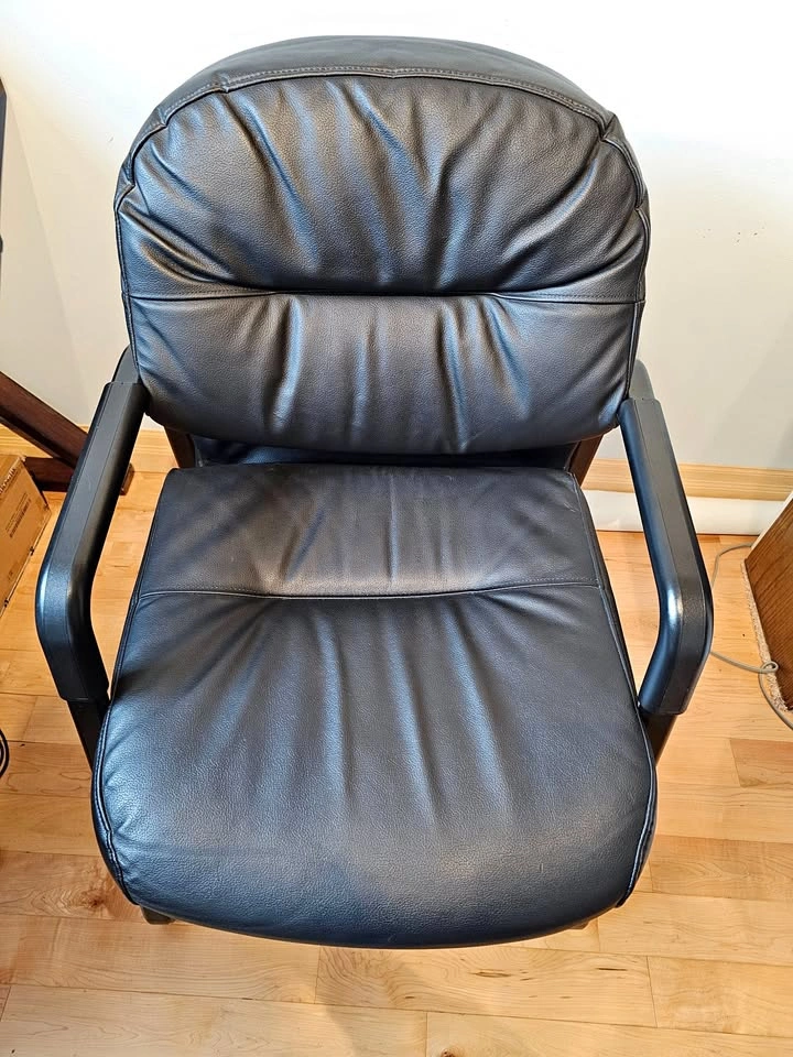 PRICE LOWERED HON Premium Office Guest Chair (Black Leather)