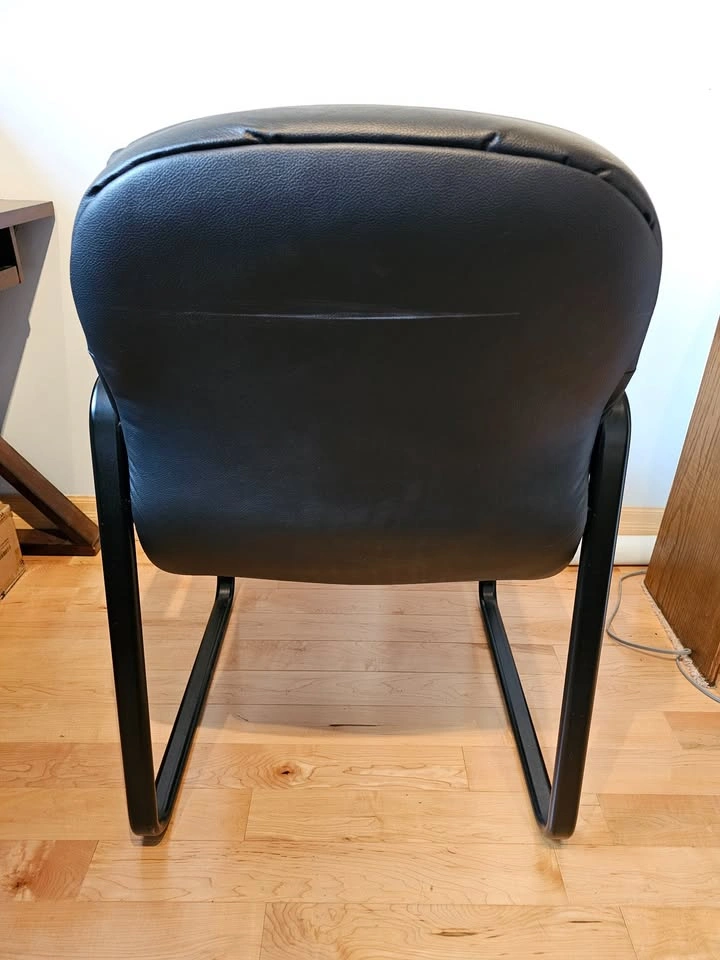 PRICE LOWERED HON Premium Office Guest Chair (Black Leather) - photo 2