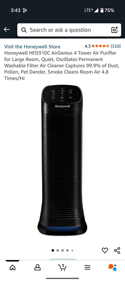 🔥 Honeywell HFD310C Air Purifier & Fan | Washable ✨ [Item 1.08]