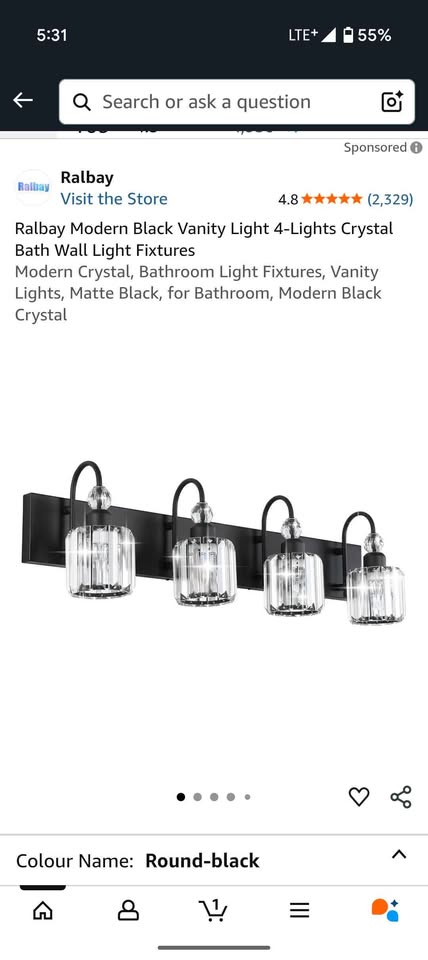 Ralbay 4-Light Crystal Vanity Wall Light - 50% Off - photo 2