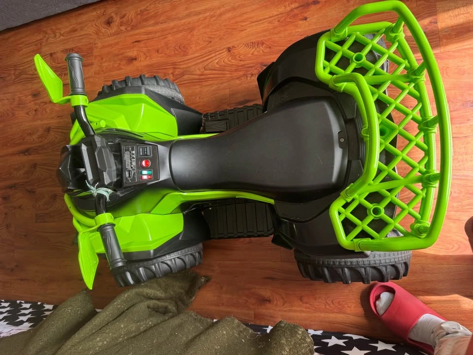 Kids Electric Ride-On ATV Quad Bike - Black & Green - photo 2