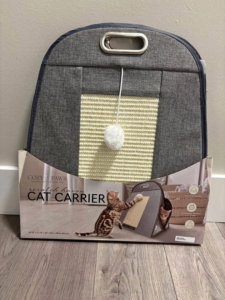 NEW Foldable Cat Carrier with Scratcher