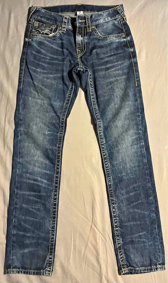 True Religion Vintage Jeans Yellow Stitching Size 31 - photo 3