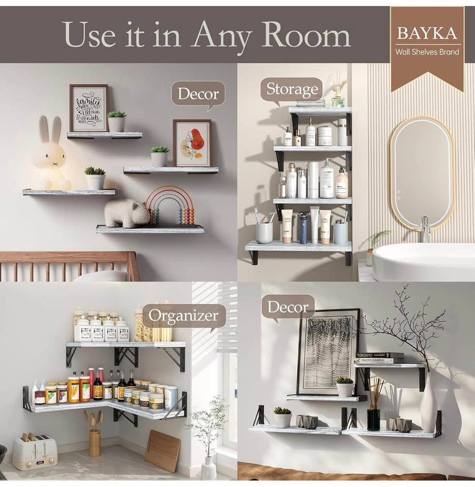 Set of 4 Floating Wall Shelves - photo 3