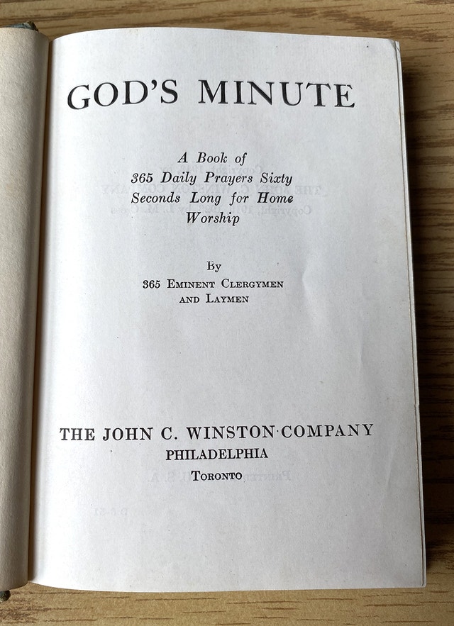 God's Minute A book of 365 Daily Prayers 1943 - photo 2
