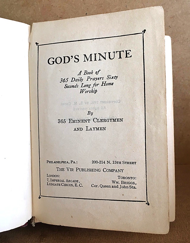 God's Minute: 365 Daily Prayers for Home Worship (1916) - photo 3